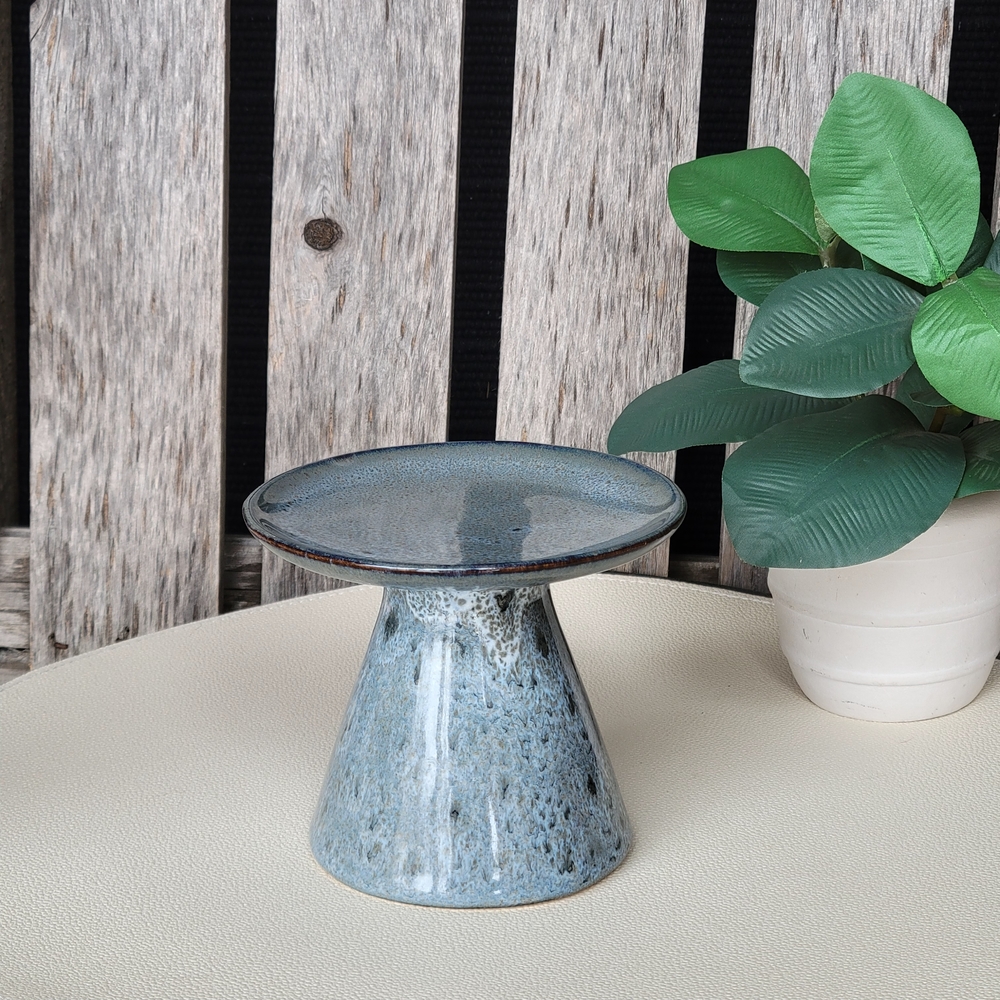 Hobby Lobby Blue Ceramic Pillar Candle Holder - Picture 4 of 6